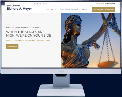 Website designed for a criminal attorney at law.