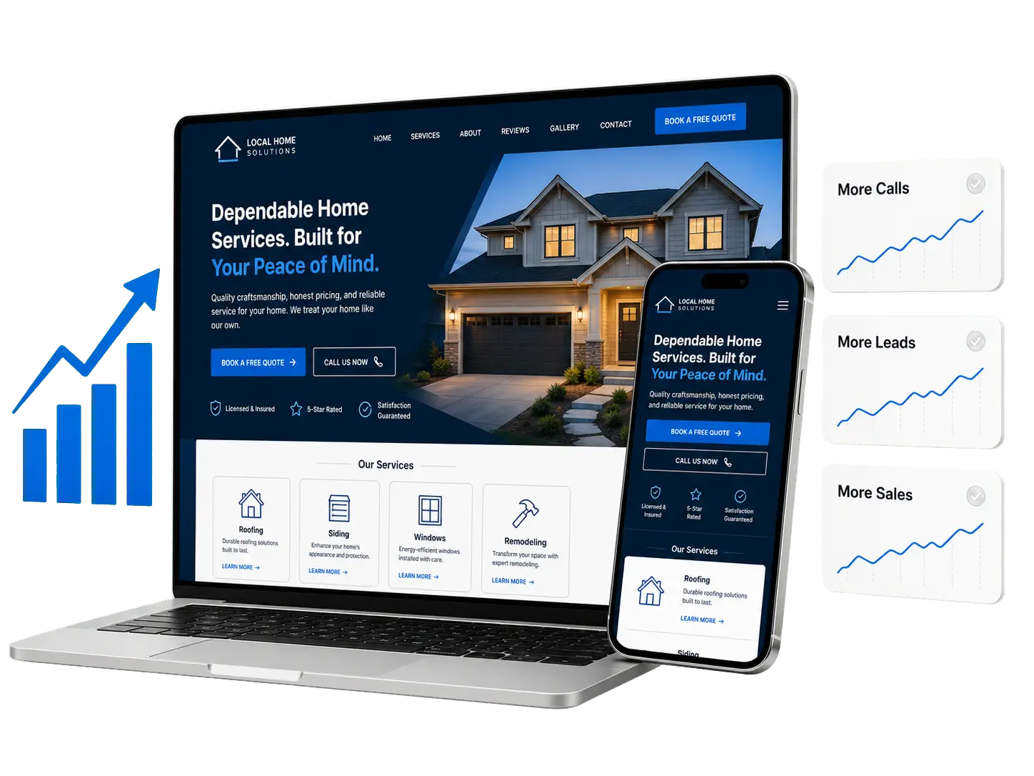 Conversion focused website design on desktop, tablet and mobile - get more leads Conversion focused website design on desktop, tablet and mobile - get more leads
