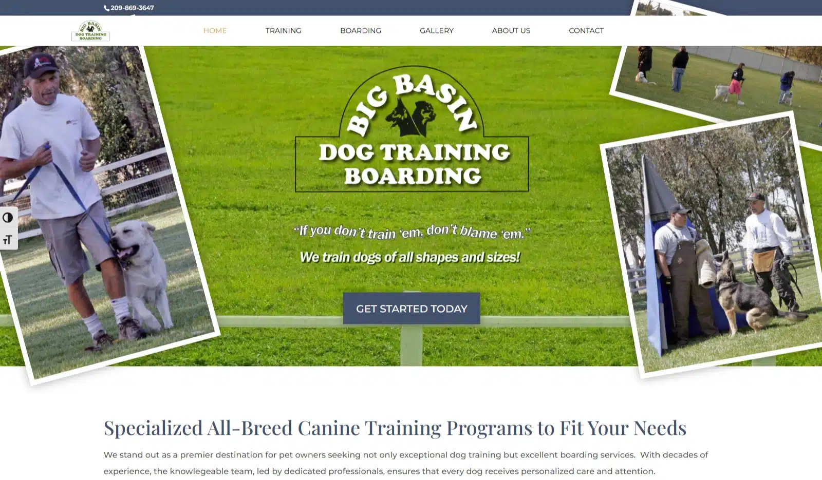 Homepage after redesign of the Big Basin Dog website, fully responsive to mobile and tablet. Homepage after redesign of the Big Basin Dog website, fully responsive to mobile and tablet.
