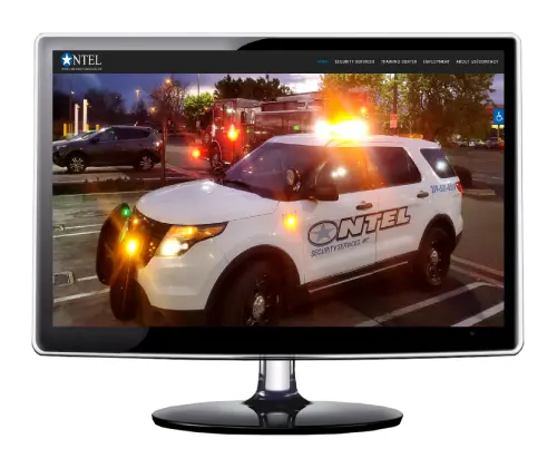Ontel Security Services Ontel Security Services website shown on a desktop monitor