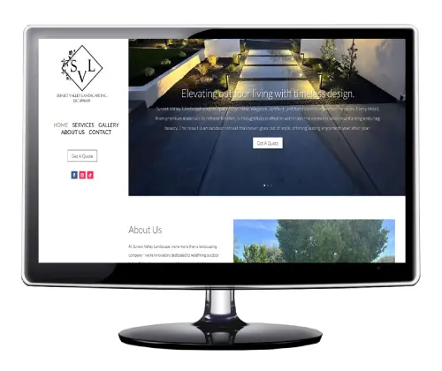 Sunset Valley Landscaping Sunset Valley Landscaping website shown on a desktop monitor
