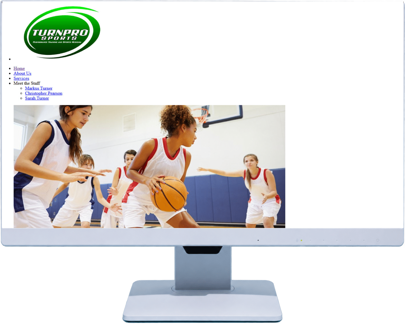 TURNPRO SPORTS website before the 2020 redesign