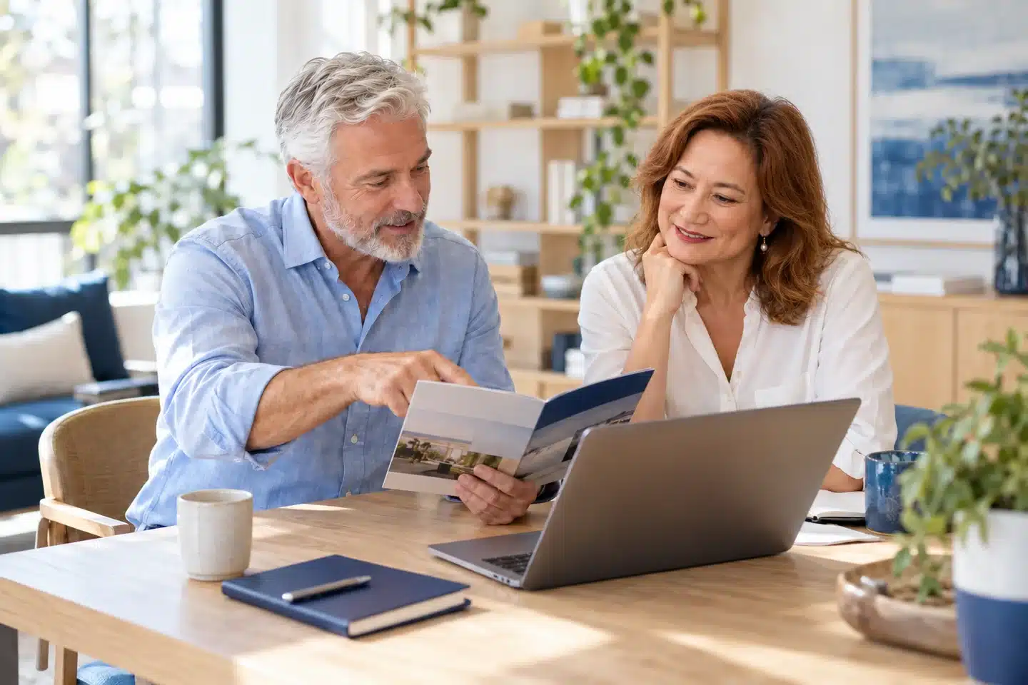 Eileen Forte reviewing marketing materials with a client Eileen Forte reviewing marketing materials with a client